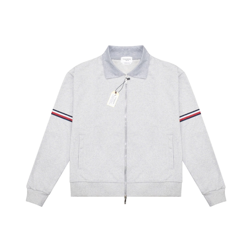Cardigan Zip Collar Thom Browne Viền Tay