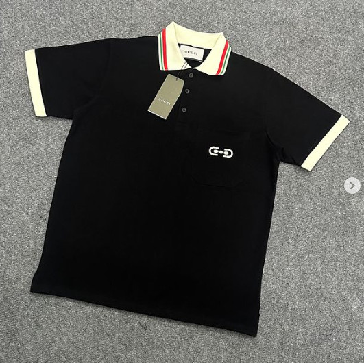 Polo Gucci Embroidered Logo Pocket (Xích Túi)