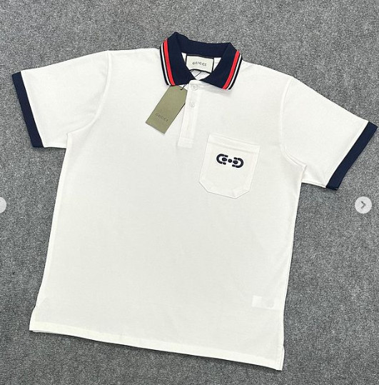 Polo Gucci Embroidered Logo Pocket (Xích Túi)