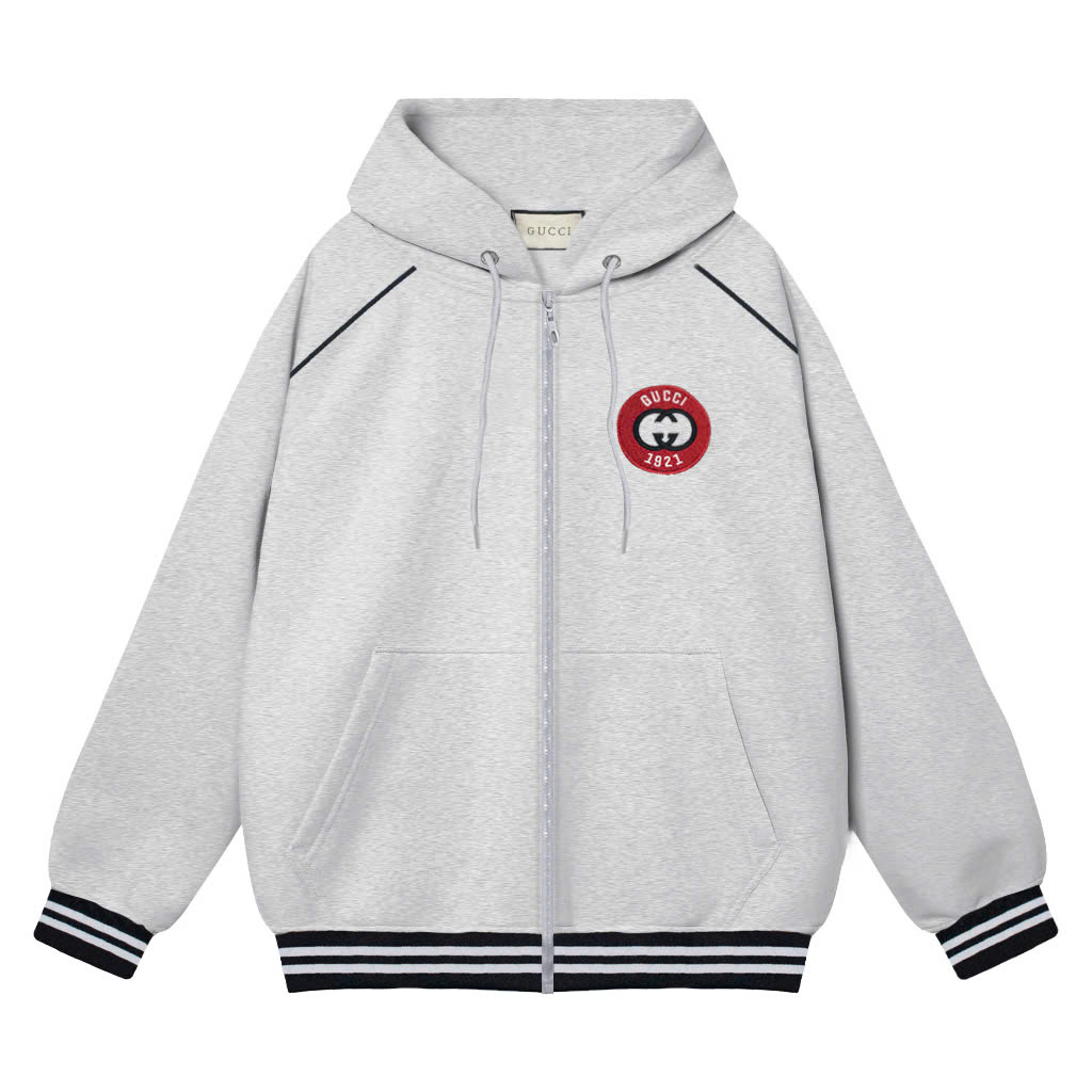Hoodie Zip Gucci Red Logo