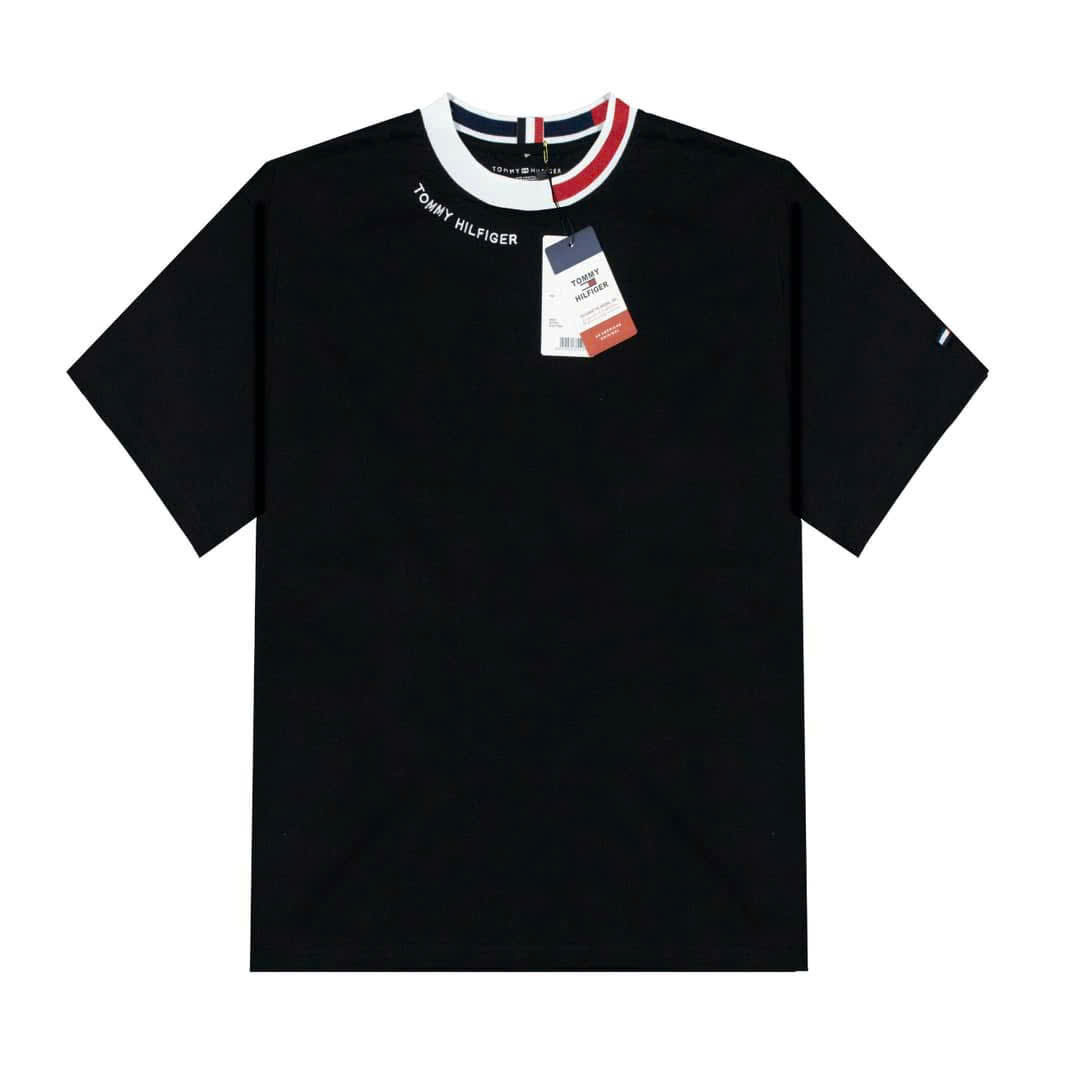 Áo Thun Tommy Viền Cổ Thêu Chữ