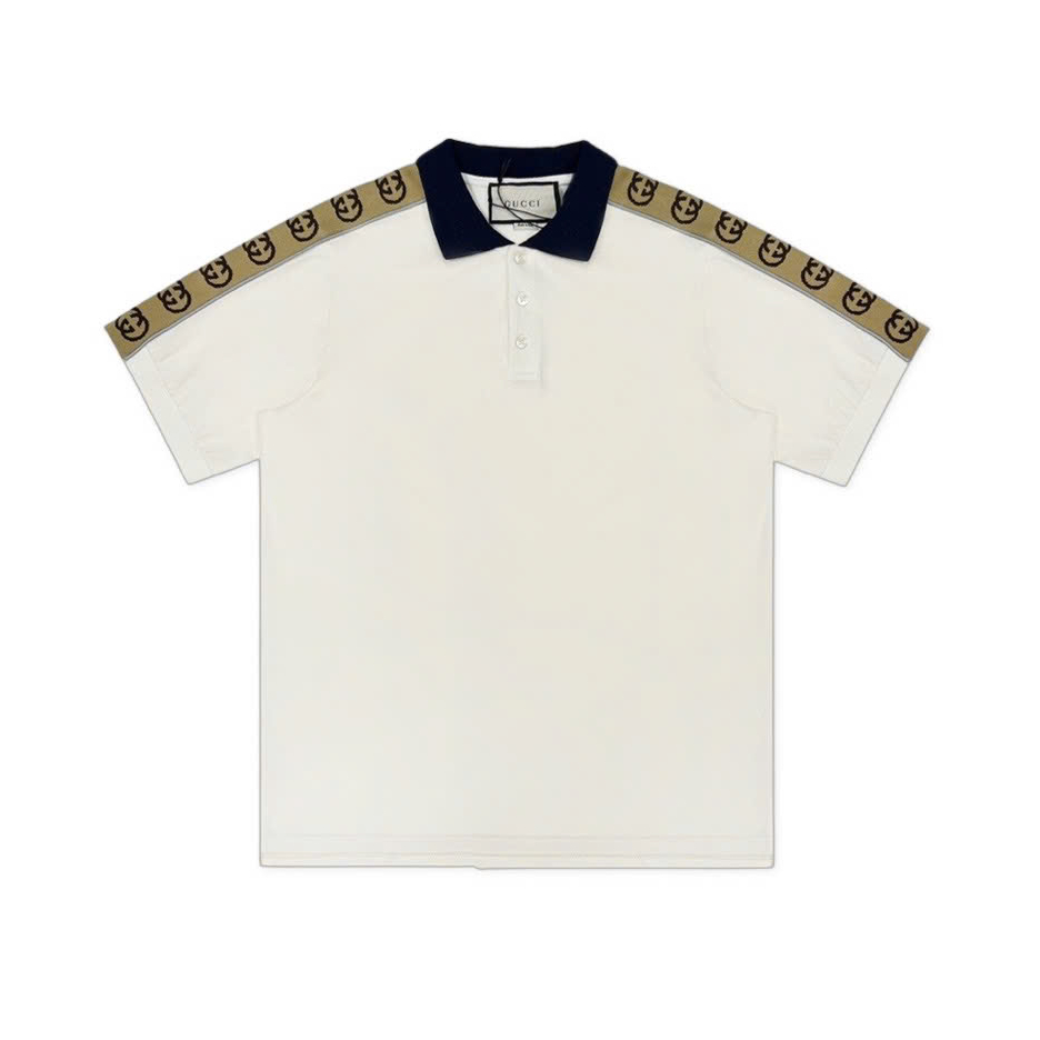 Áo Polo Gucci Monogram Pattern (Màu Kem)