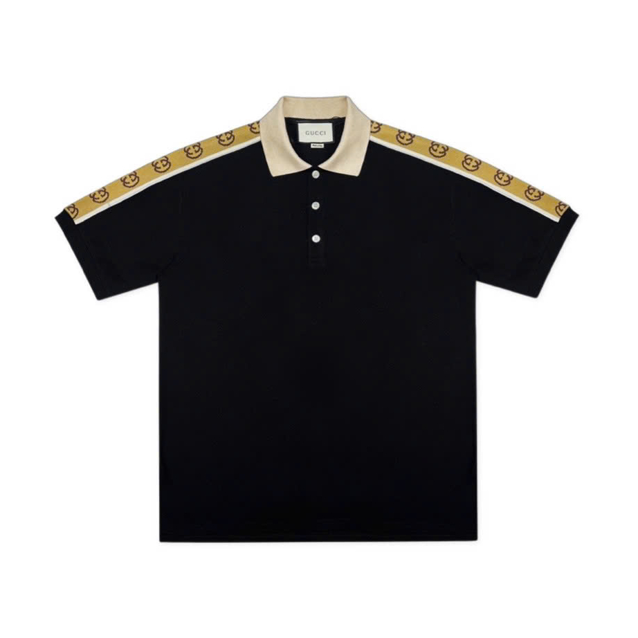 Polo GC Gucci Monogram Pattern (Màu Đen)