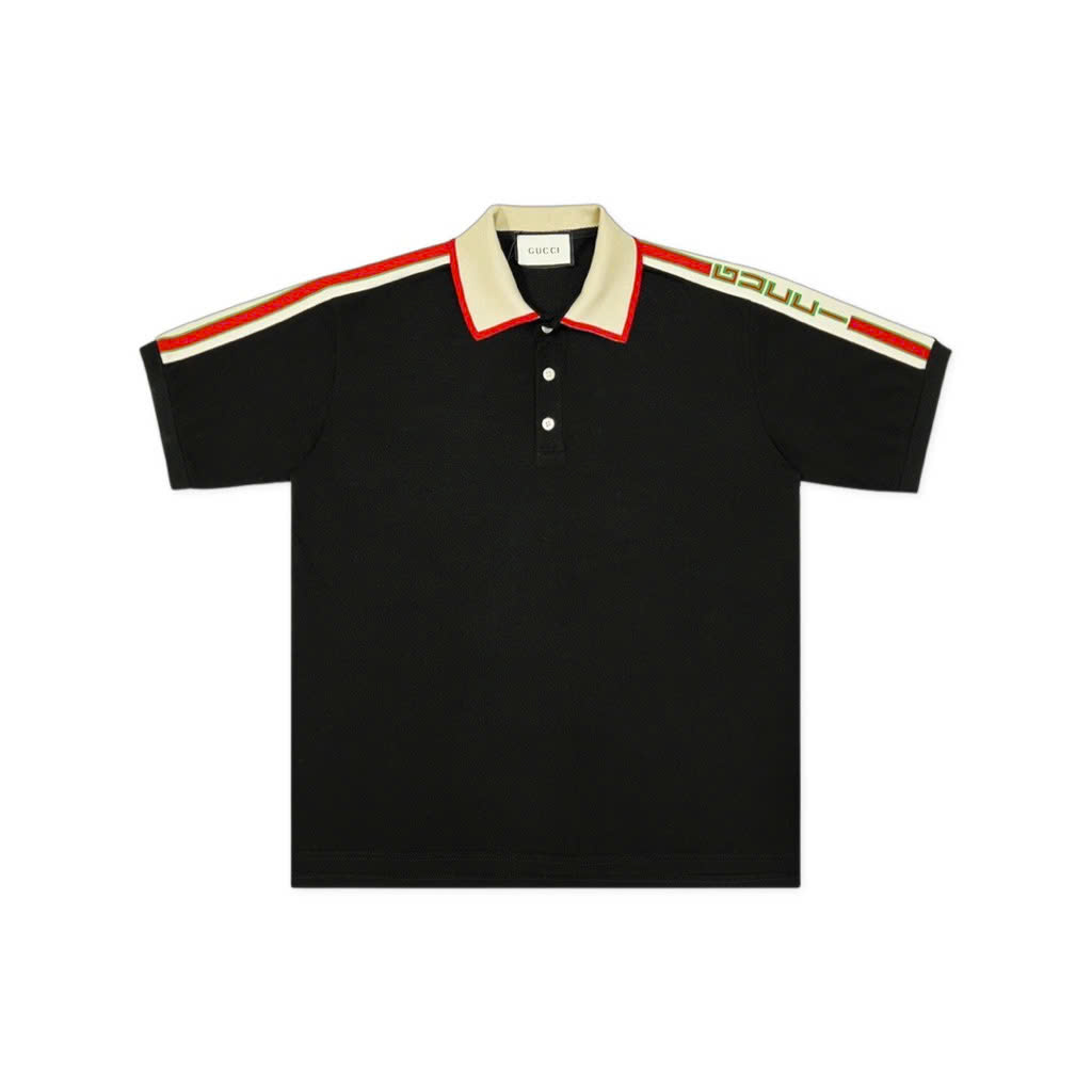 Polo GC Gucci Chữ Đỏ Cầu Vai