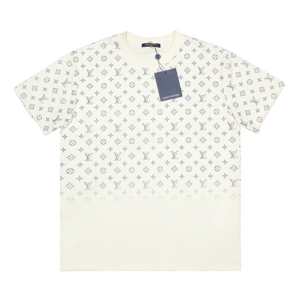 Áo Thun LV Louis Vuitton Fade Kim Tuyến - Màu Kem