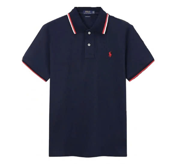Polo Ralp Laurent Phối Viền Sọc Cổ Thêu Logo