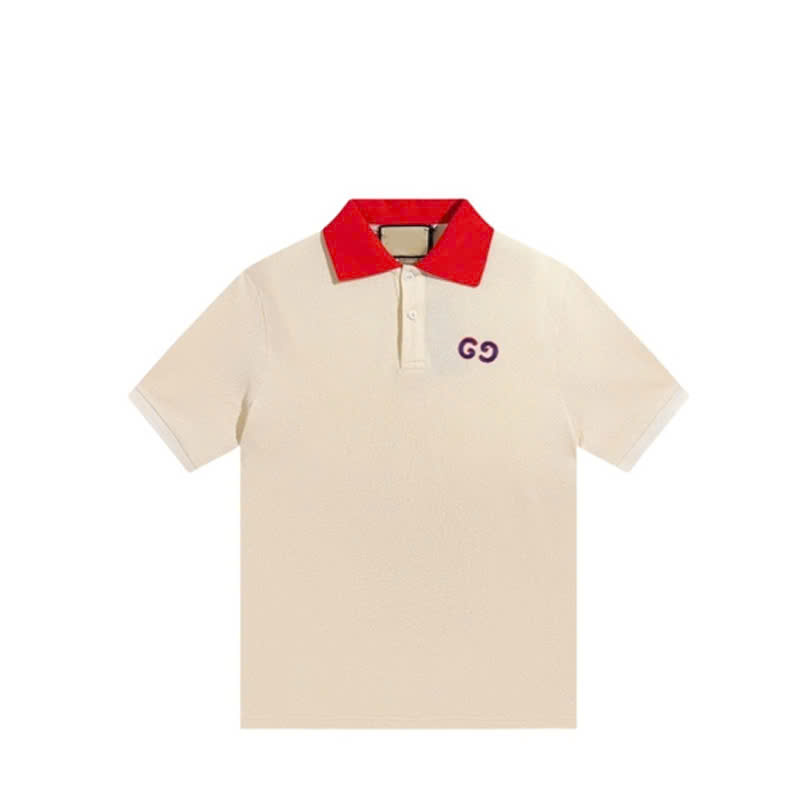 Polo GC gucci Basic Phối Cổ Đỏ  Thêu logo ngực