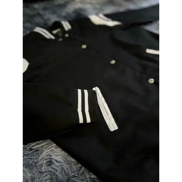 Bomber Varsity TEDDY  Saint Laurent ( Đen )