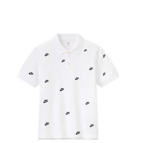 Polo Nike thêu Full Logo Trắng