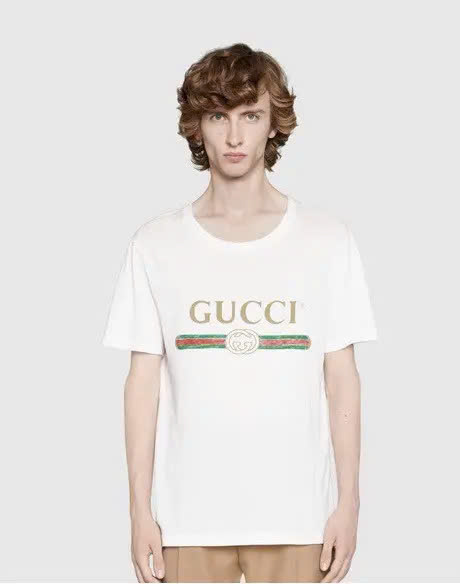 Áo thun Gucci Fake Logo (Màu Trắng)