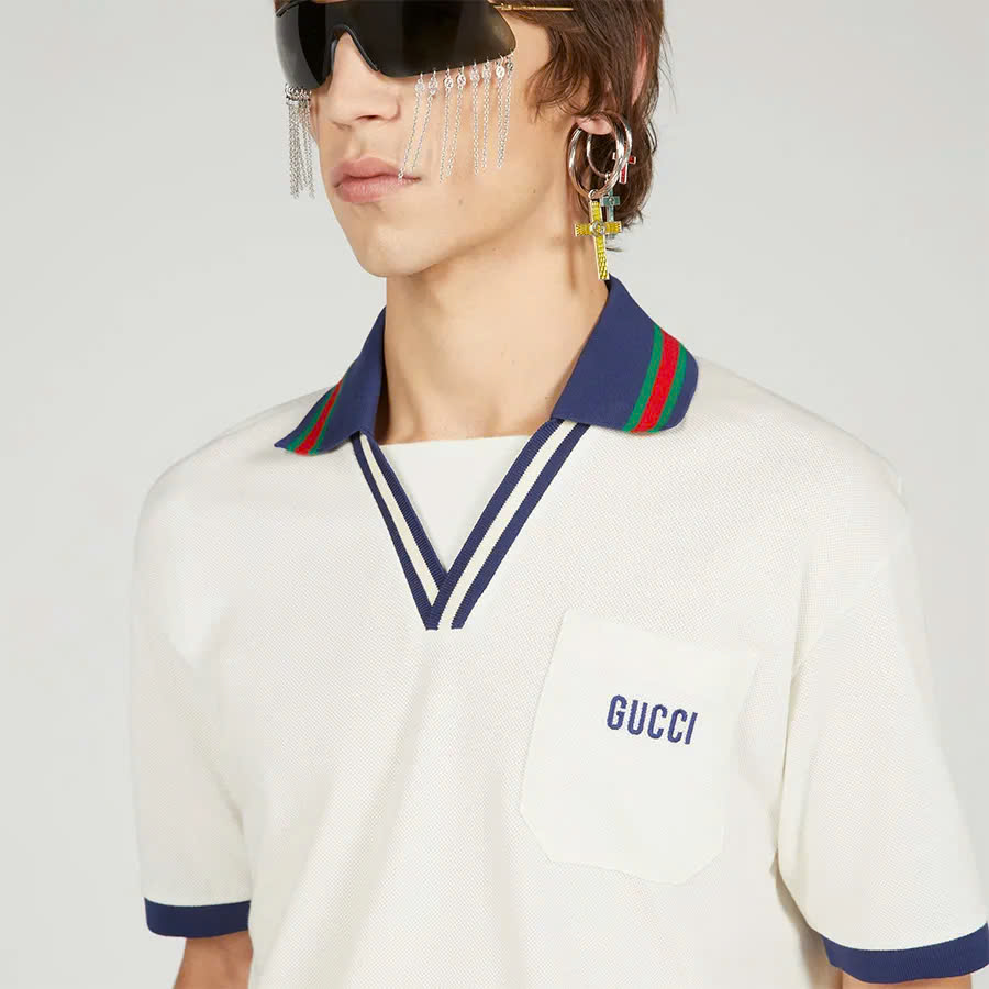 Polo Gucci Pique Cổ Chữ V