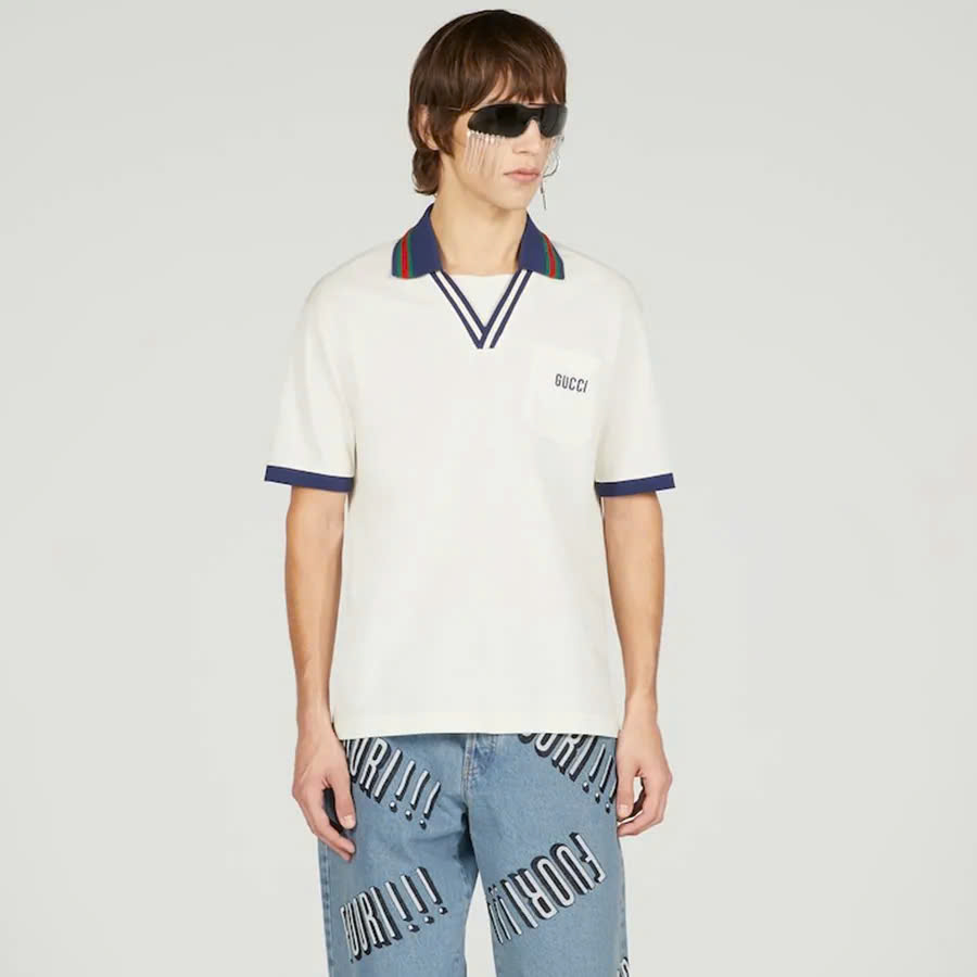Polo Gucci Pique Cổ Chữ V