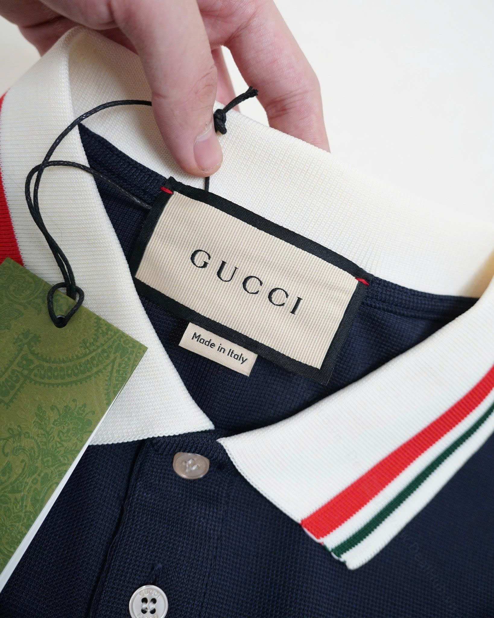Polo Gucci Embroidered Logo Pocket (Xích Túi)