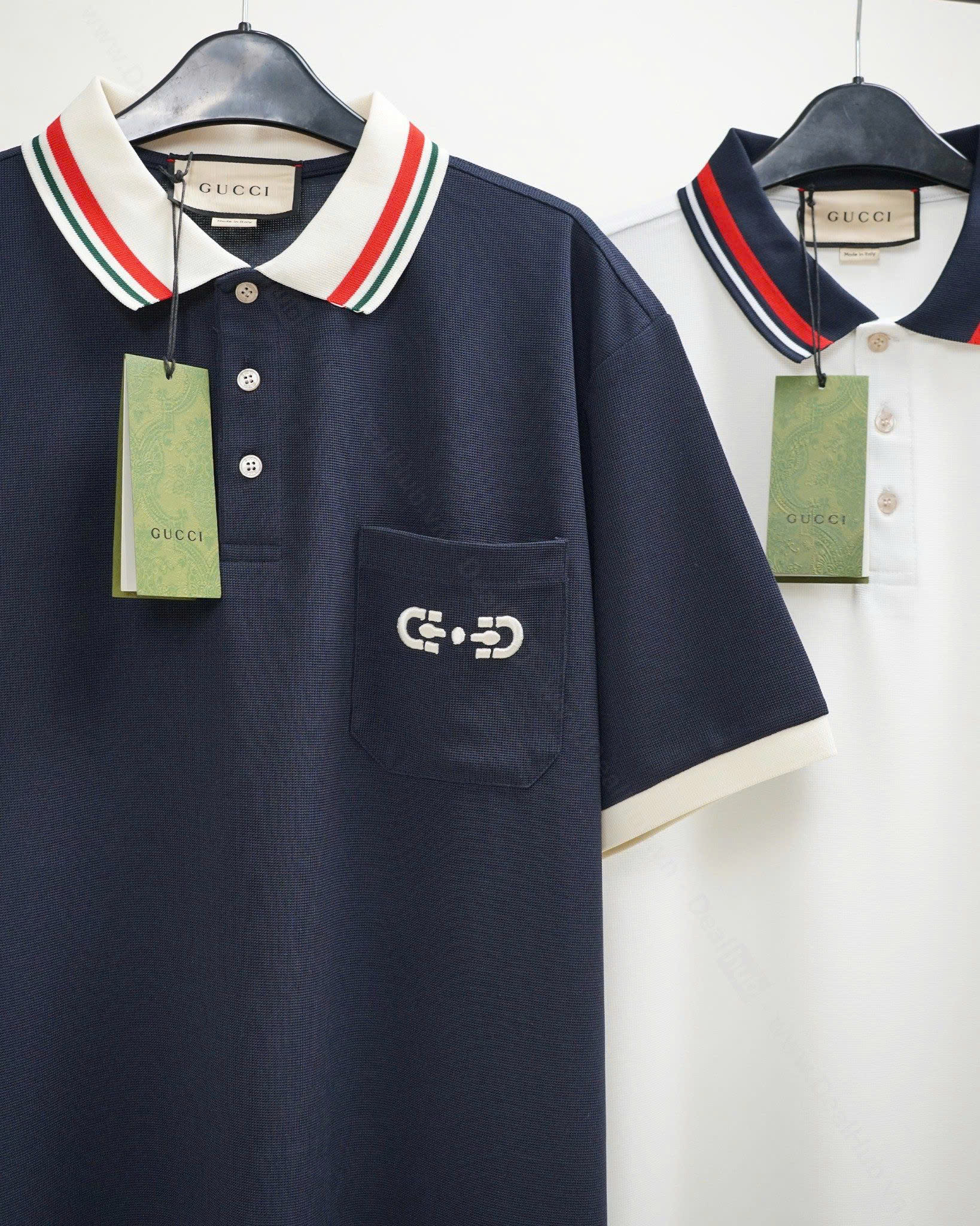 Polo Gucci Embroidered Logo Pocket (Xích Túi)