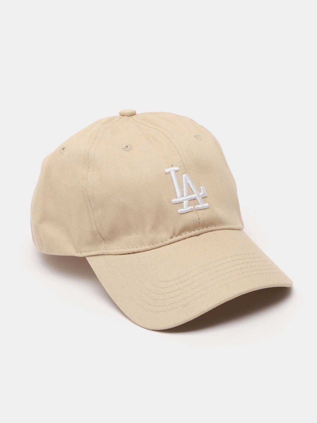 Nón lưỡi Trai MLB Màu Kem Logo - LA