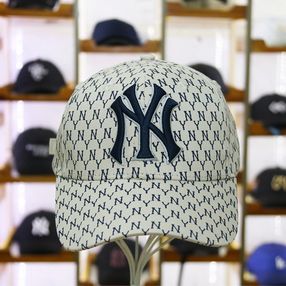 Nón lưỡi Trai MLB Monogam Trắng Logo - NY