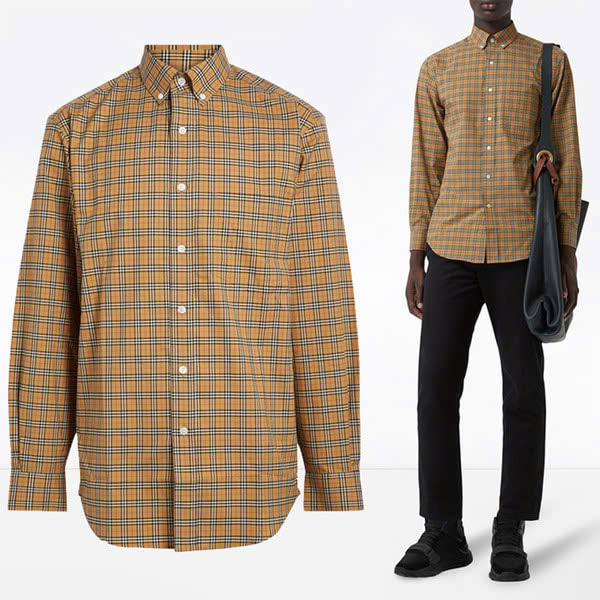 Sơ Mi Burberry Caro Tay Dài - Sọc Nhỏ