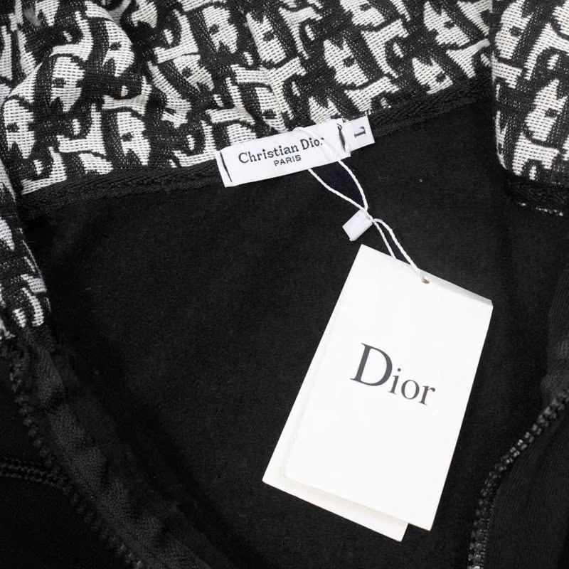 Hoodie Zip Dior CD Thêu Tay Áo (v2)