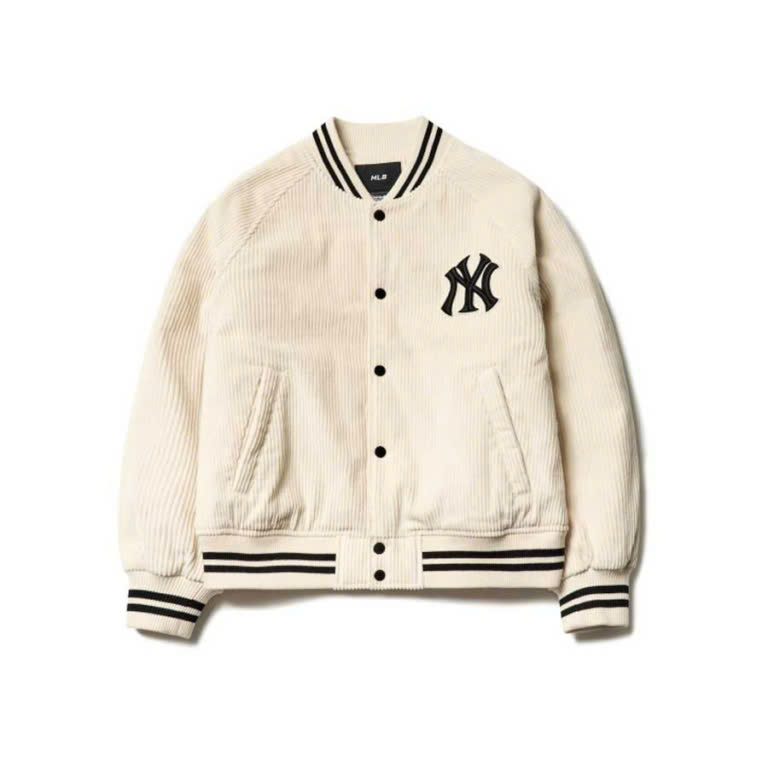 Bomber MLB Nhung Logo Thêu