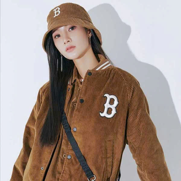 Bomber MLB Nhung Logo Thêu