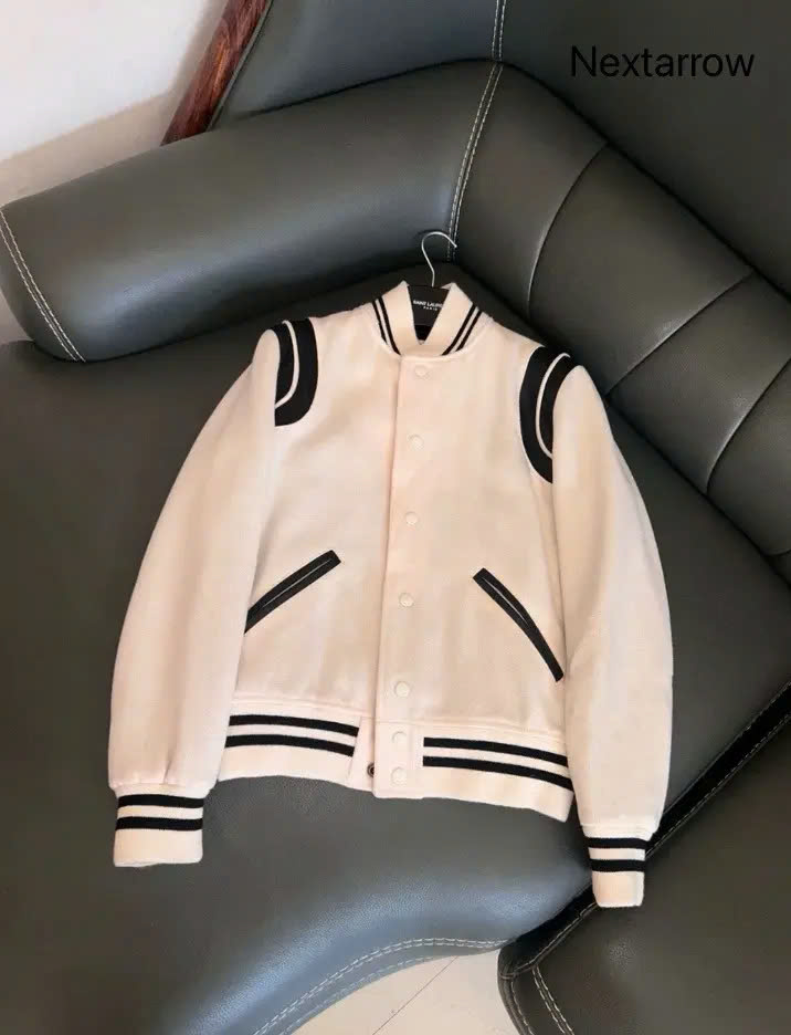 Bomber Teddy Sain Laurent Màu Be
