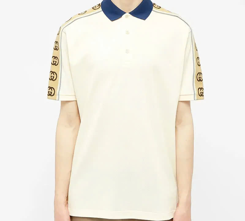 Áo Polo Gucci Monogram Pattern (Màu Kem)