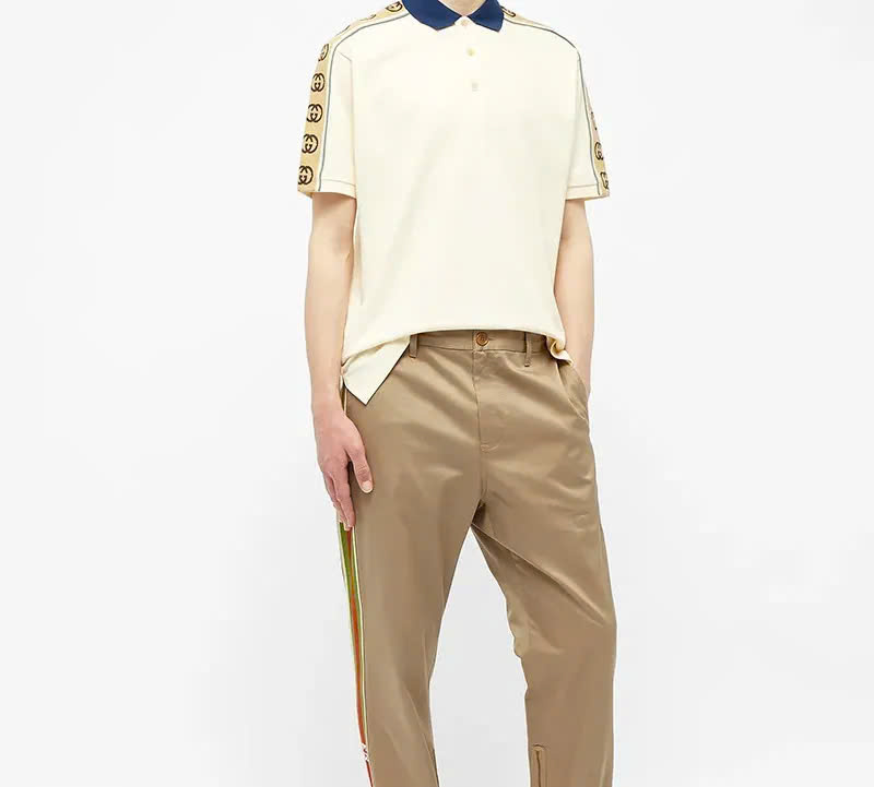 Áo Polo Gucci Monogram Pattern (Màu Kem)