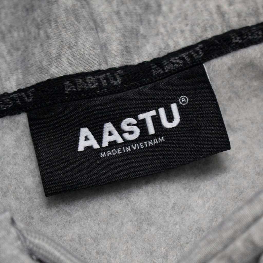 Hoodie Aastu Thêu Xù Flag Logo Xám
