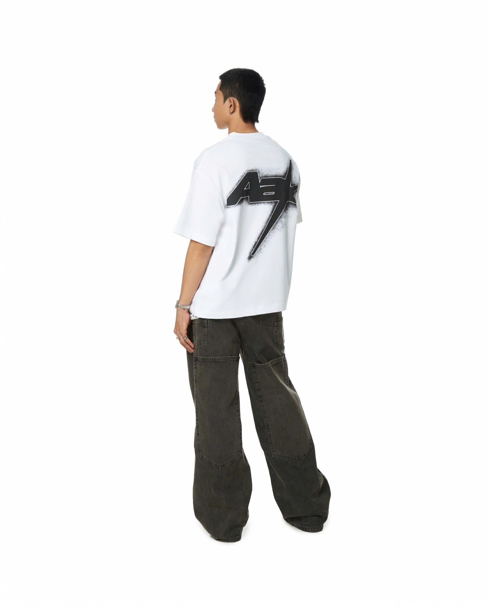 Áo Thun Aa Racing Logo Thêu - Trắng