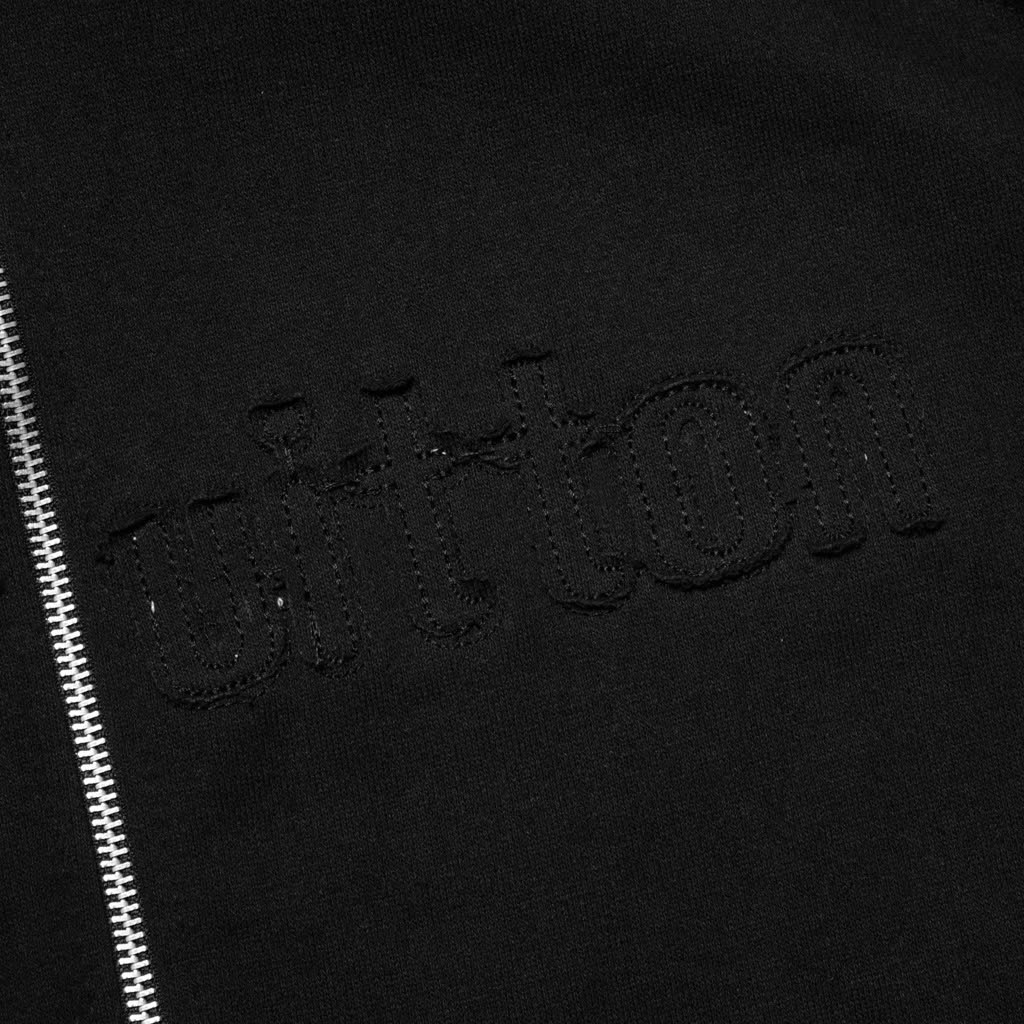 Hoodie Zip Louis Vuitton Thêu Nổi Cơ Bản Đen