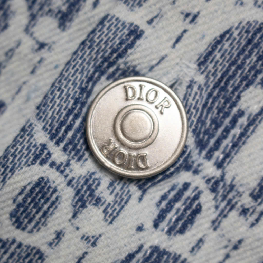 Sơ Mi Dior Monogram Denim Tay Ngắn