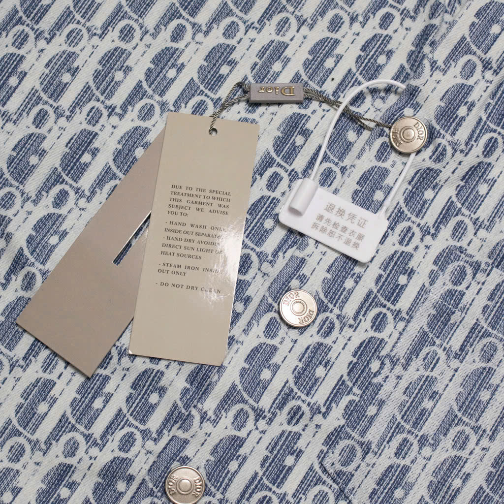 Sơ Mi Dior Monogram Denim Tay Ngắn