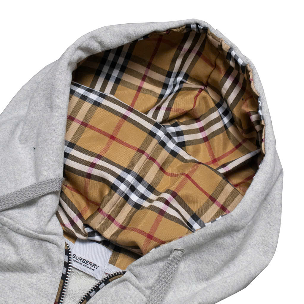 Hoodie Burberry Vintage V2 Logo Kim loại ( Xám )