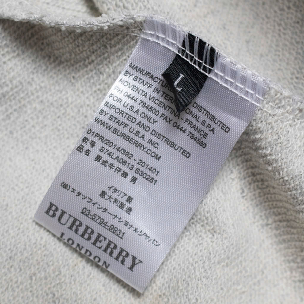 Hoodie Burberry Vintage V2 Logo Kim loại ( Xám )