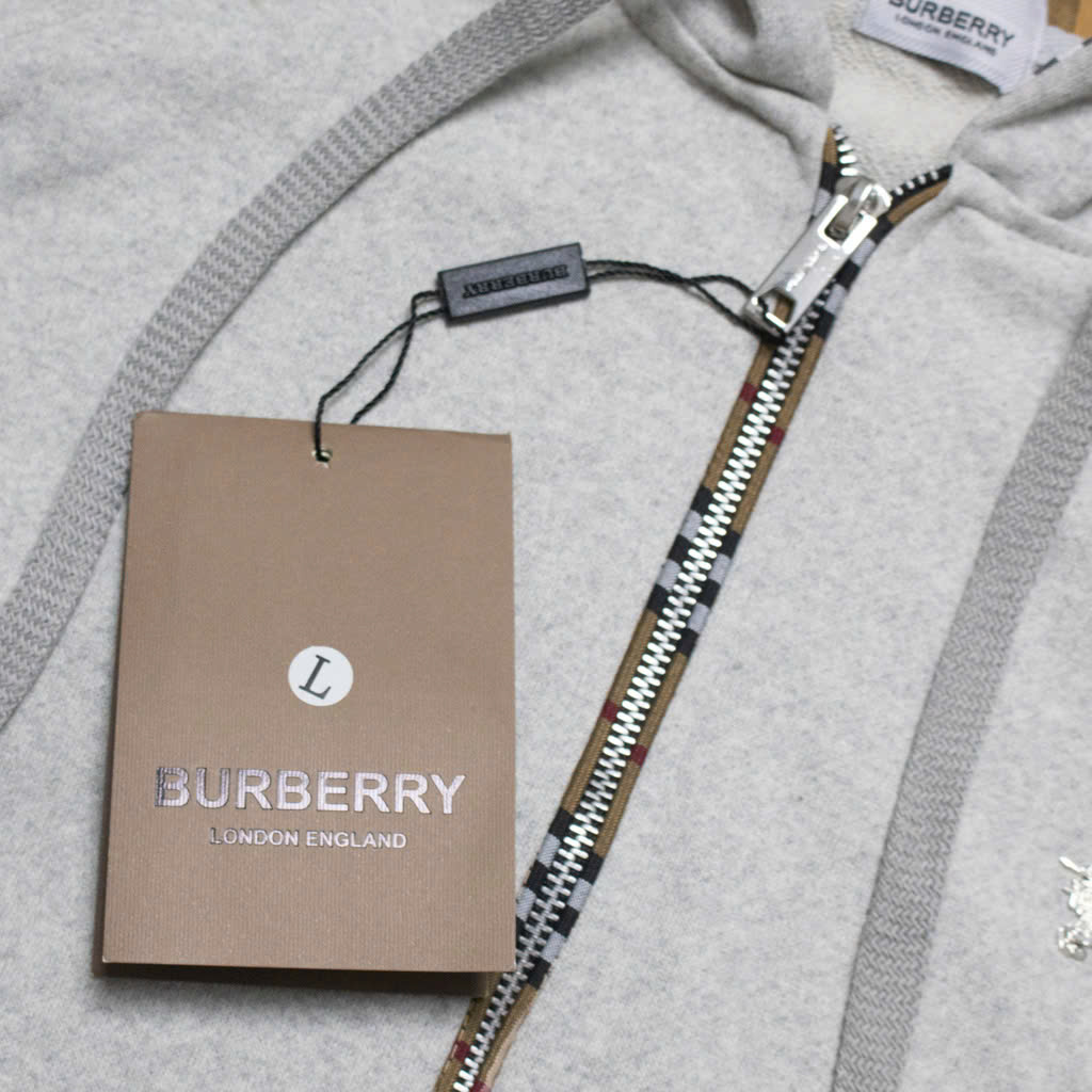 Hoodie Burberry Vintage V2 Logo Kim loại ( Xám )