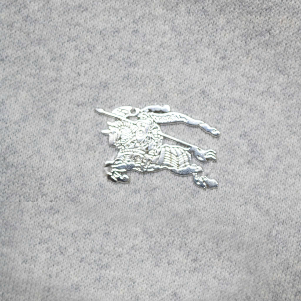 Hoodie Burberry Vintage V2 Logo Kim loại ( Xám )