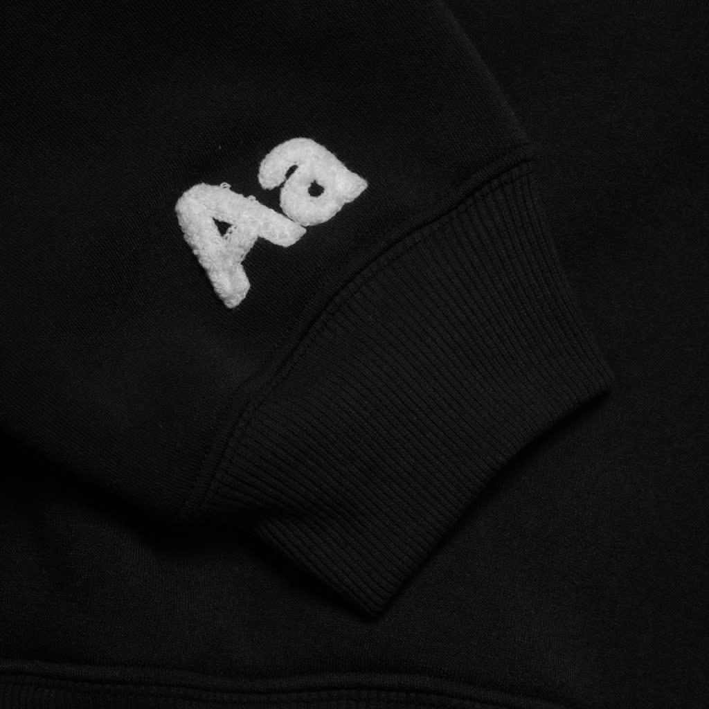 Hoodie Aastu Nỉ Chân Cua Thêu Xù Flag Logo - Đen