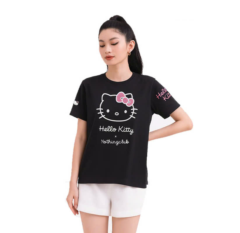 Áo thun HELLO KITTY in kim tuyến