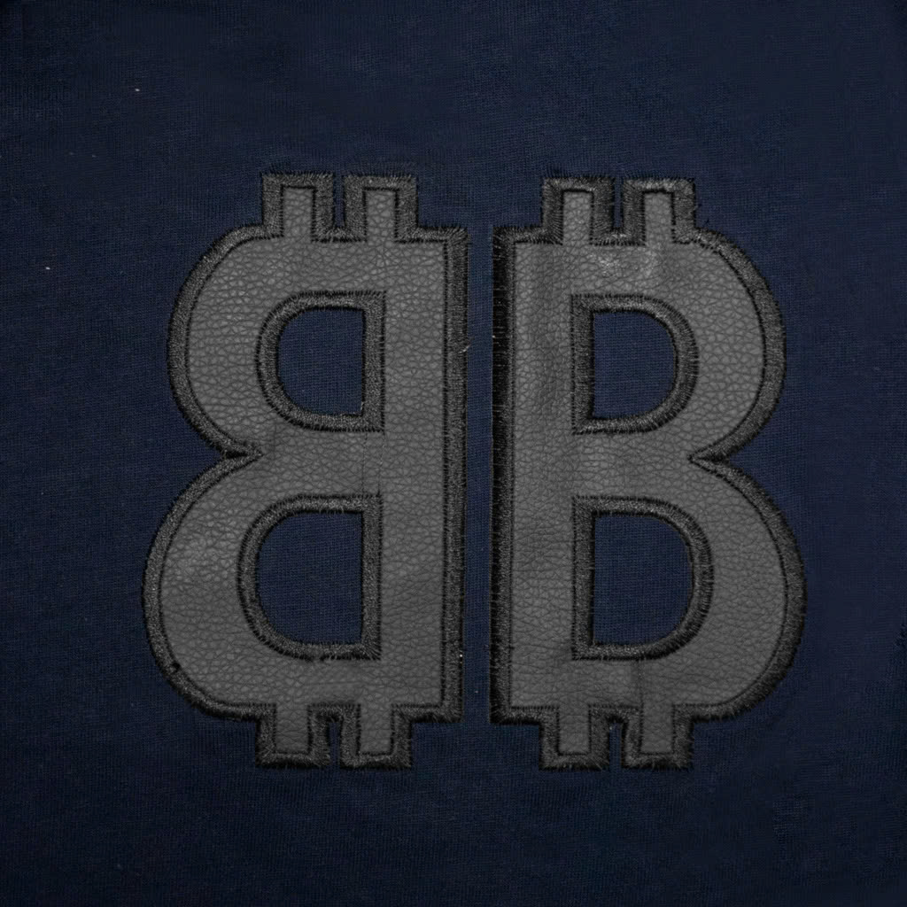Áo Thun Balenciaga BB Logo Thêu Da - Xanh