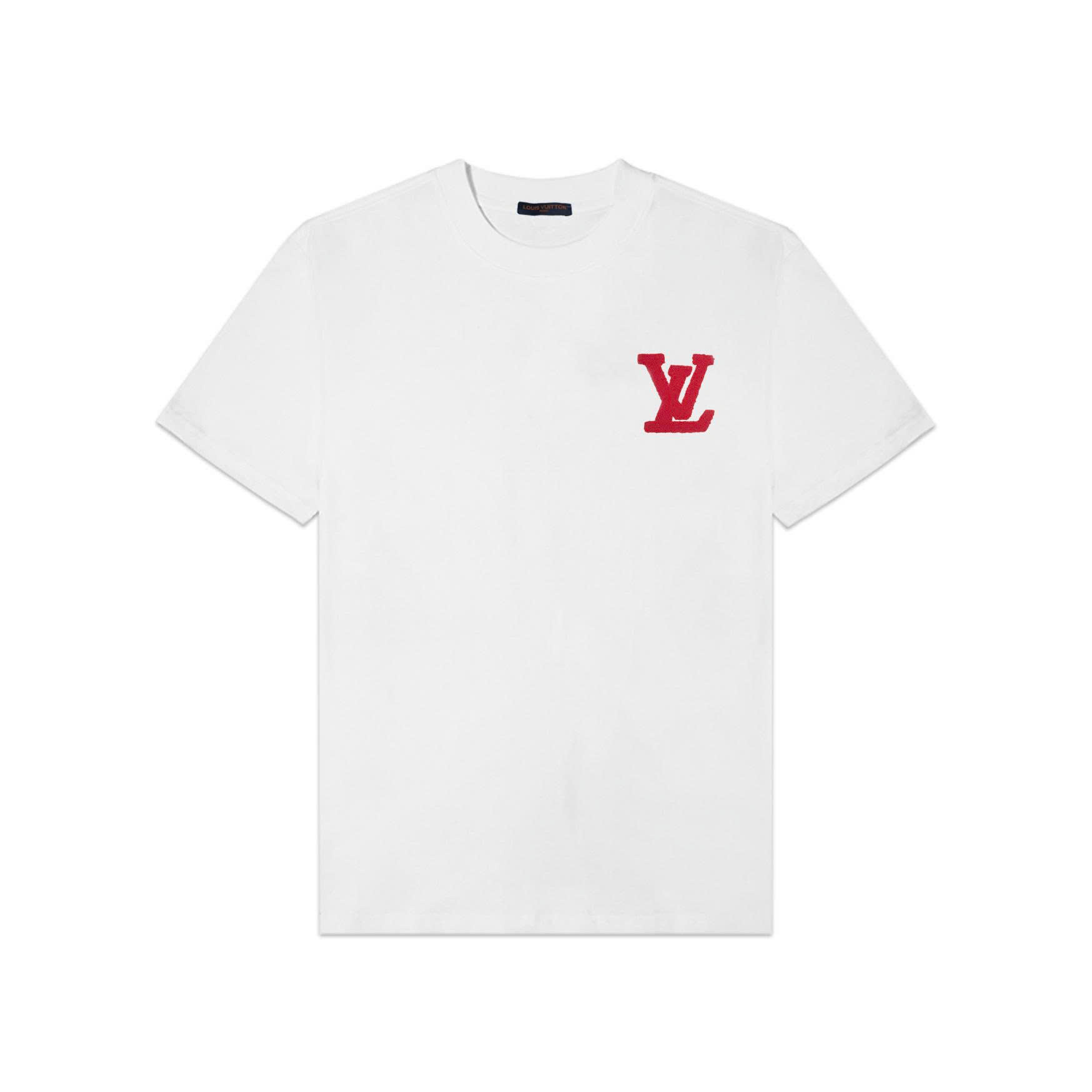 Áo Thun Louis Vuitton Thêu Xù Original - Trắng