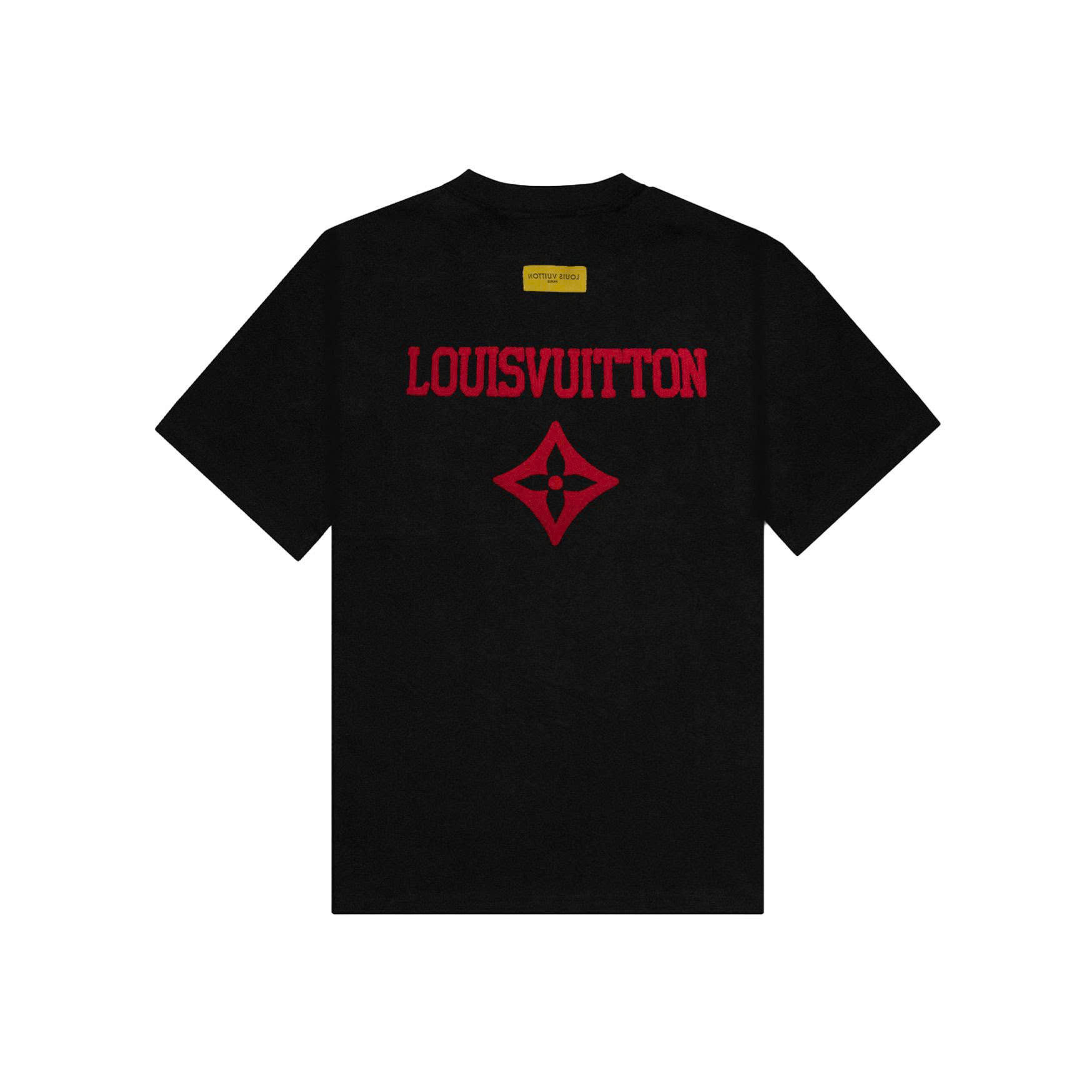 Áo Thun Louis Vuitton Thêu Xù Original - Đen