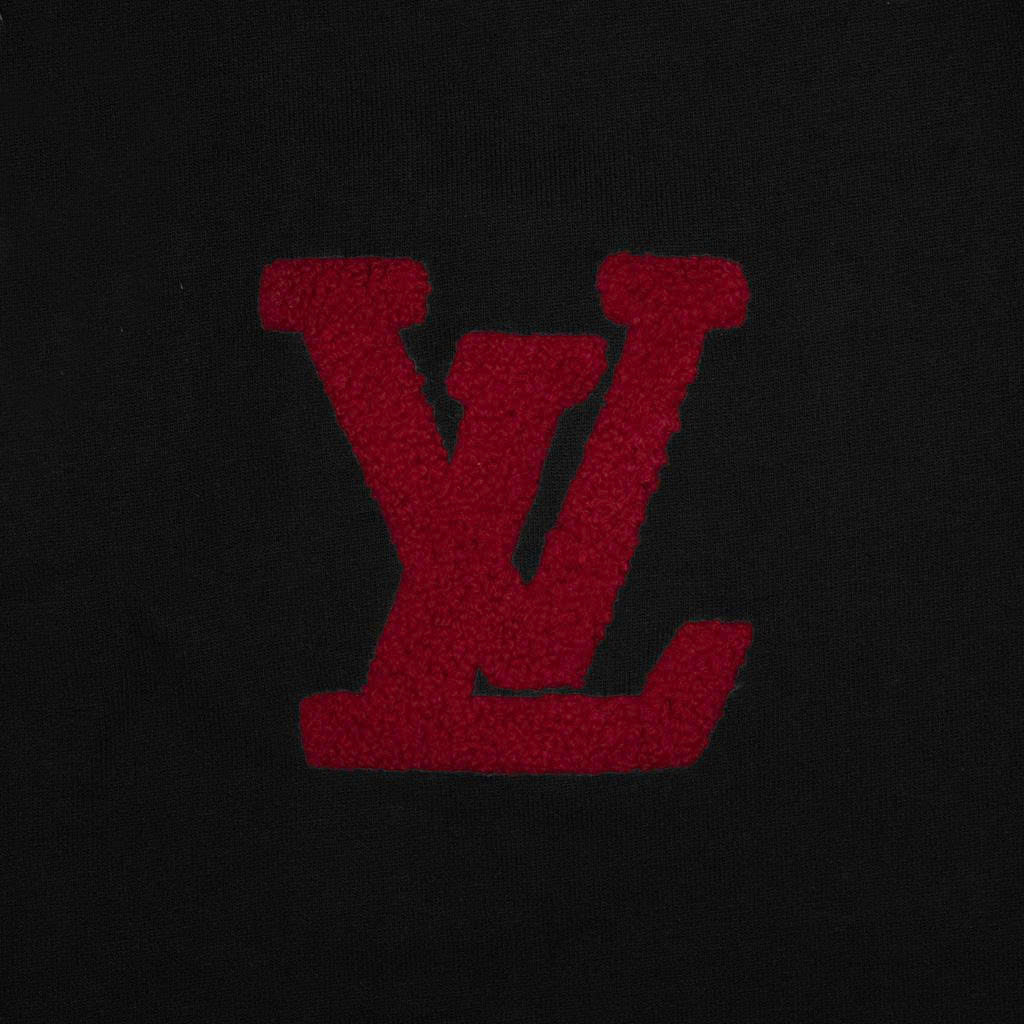 Áo Thun Louis Vuitton Thêu Xù Original - Đen