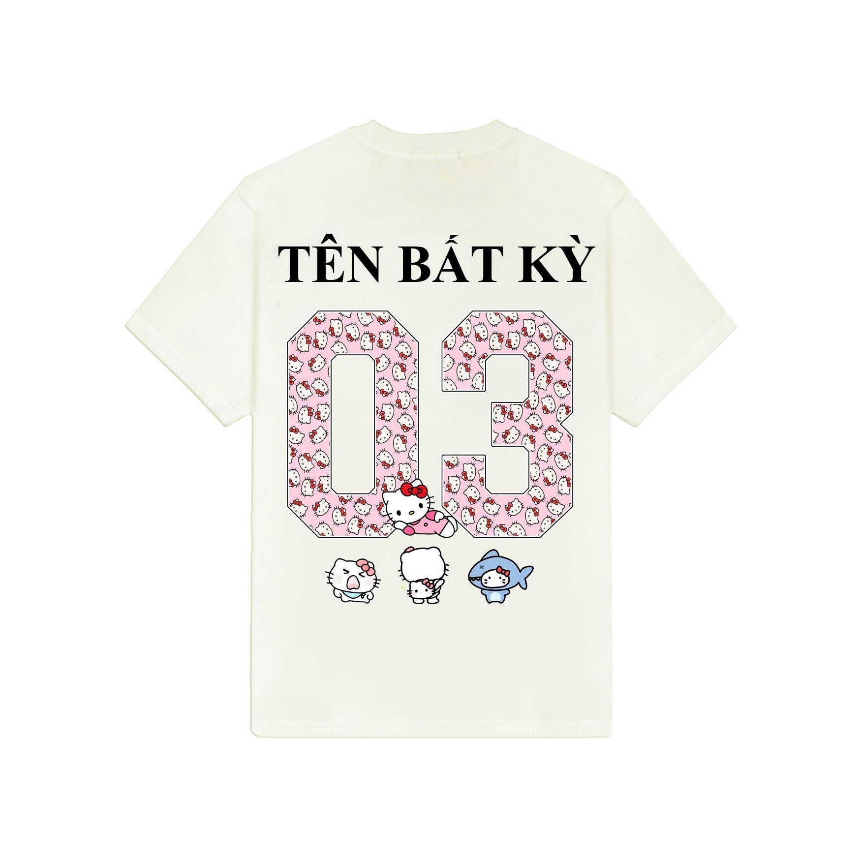 Áo Thun Hello Kitty In Theo Yêu Cầu