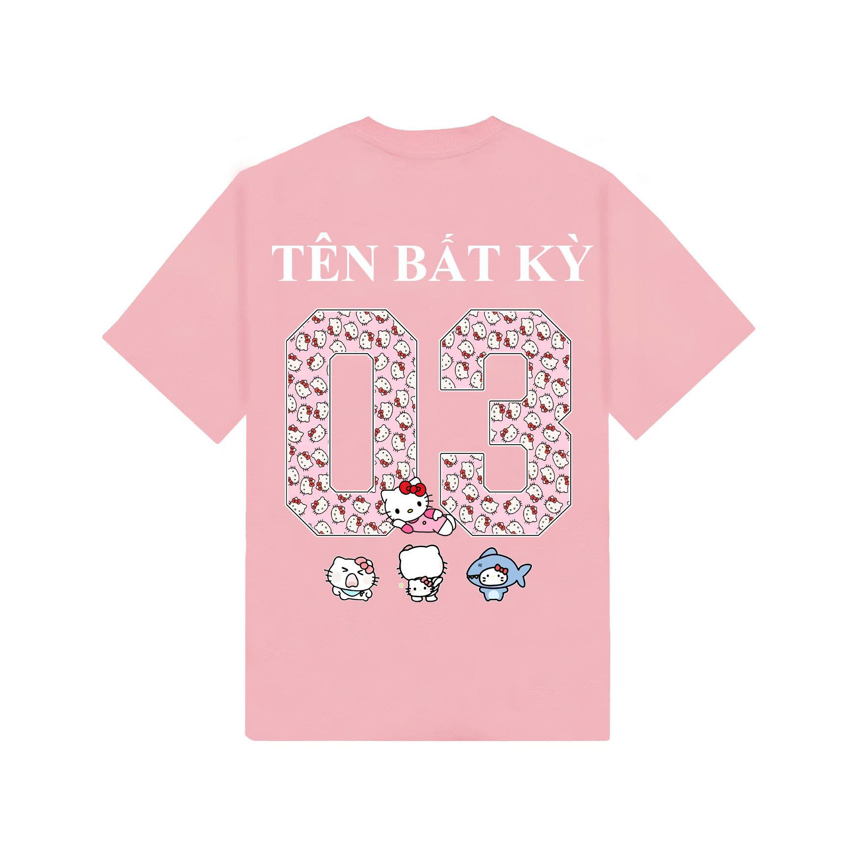 Áo Thun Hello Kitty In Theo Yêu Cầu