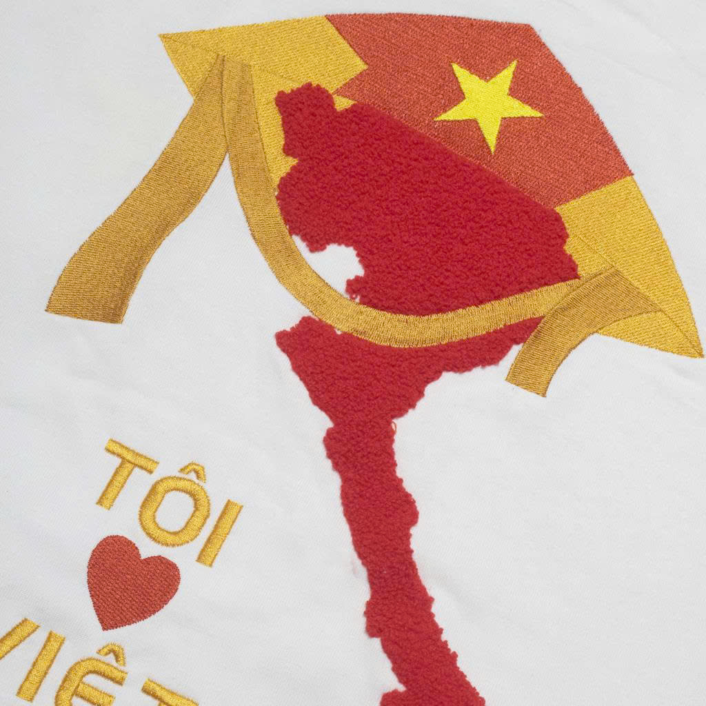 Áo Thun Thêu Bản Đồ Việt Nam