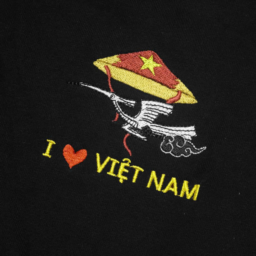 Áo Thun Thêu Hoa Văn Chim Lạc