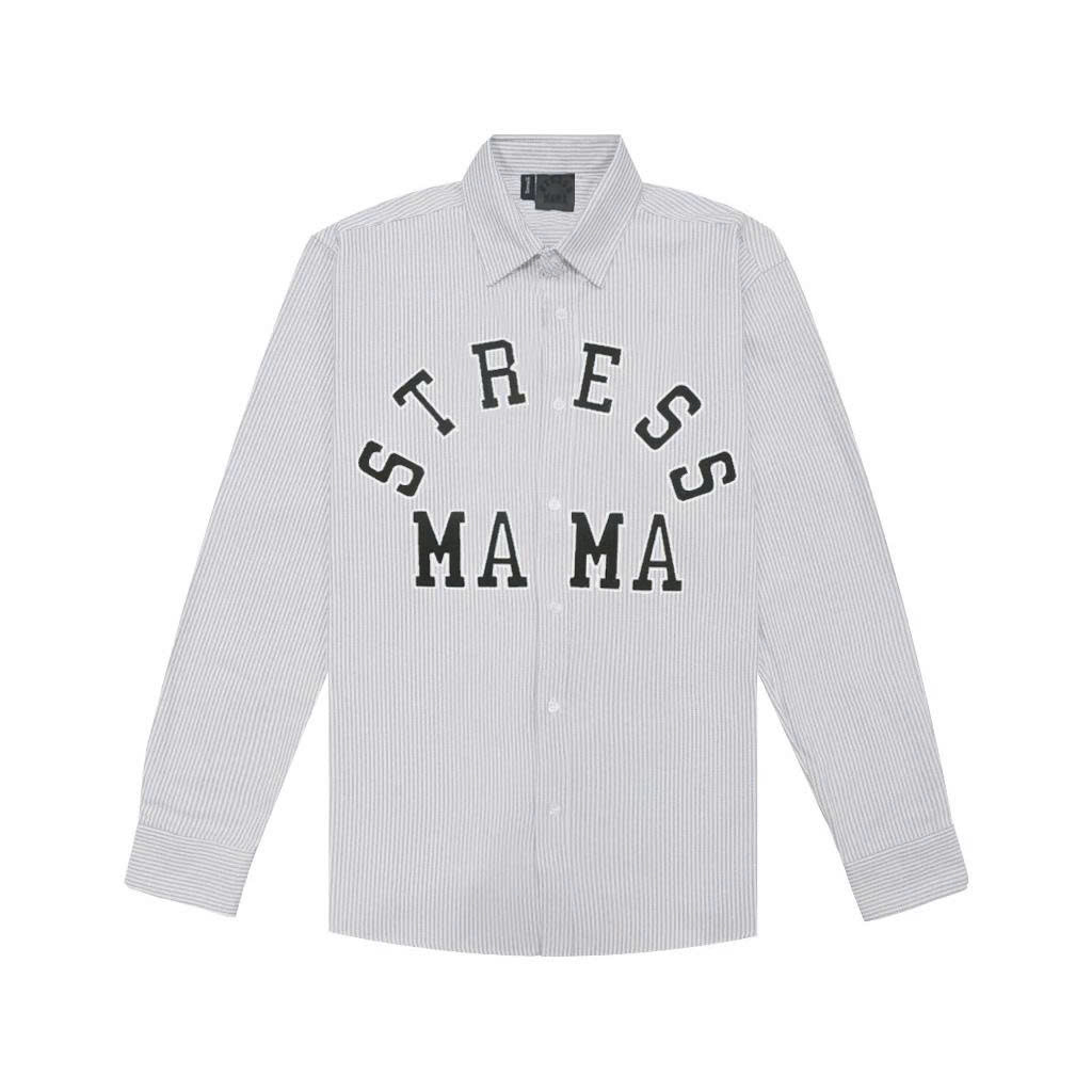 Sơ Mi Stressmama Kẻ Sọc Thêu Tay Dài