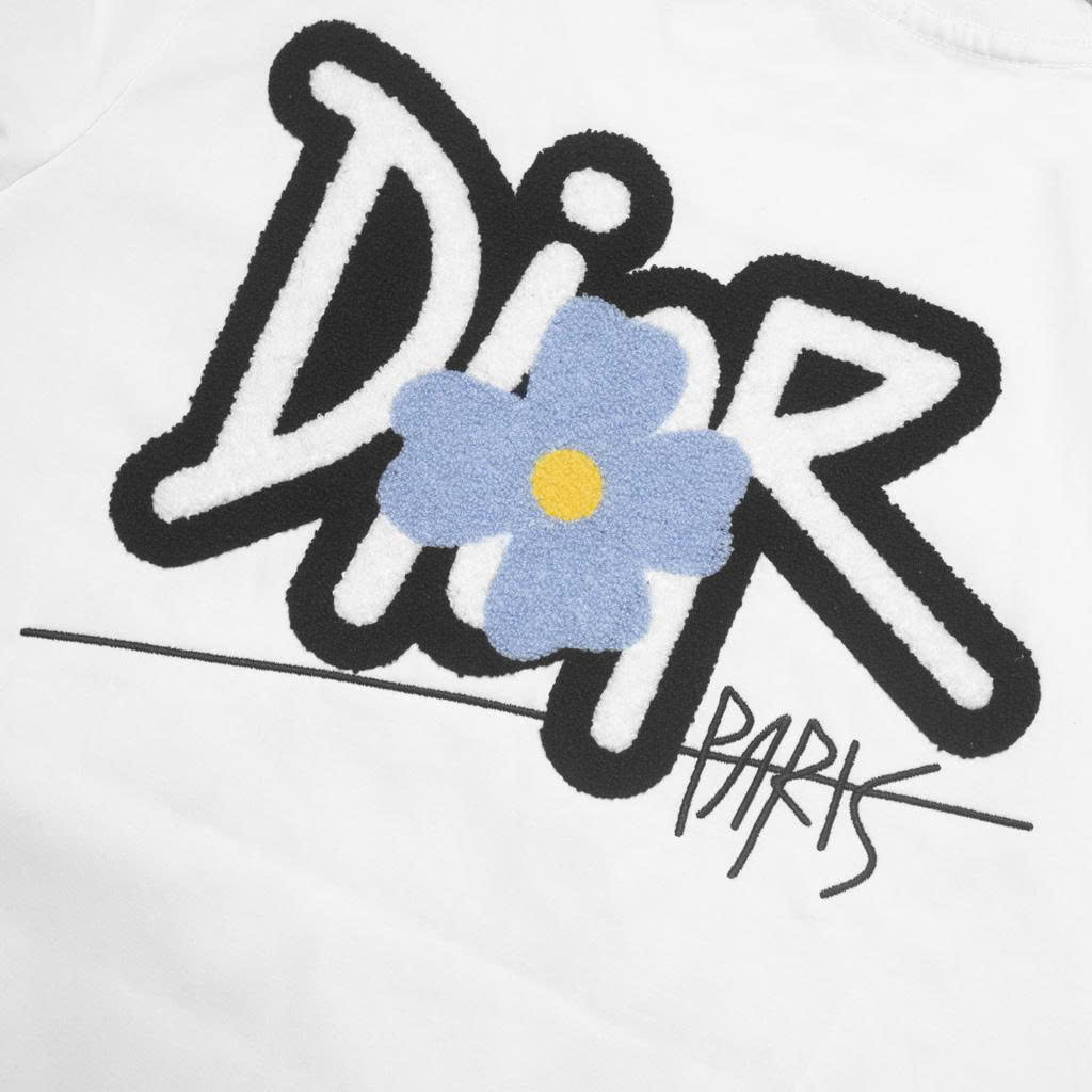 Áo Thun Dior Paris Thêu Xù