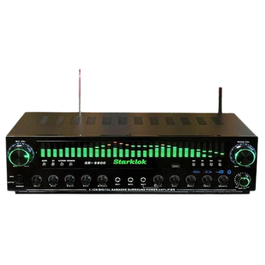 Amply SR-8800 Starklok – Âm Thanh Chuyên Nghiệp, Hát Karaoke & Nghe Nhạc, Công Suất Khủng, Đèn LED