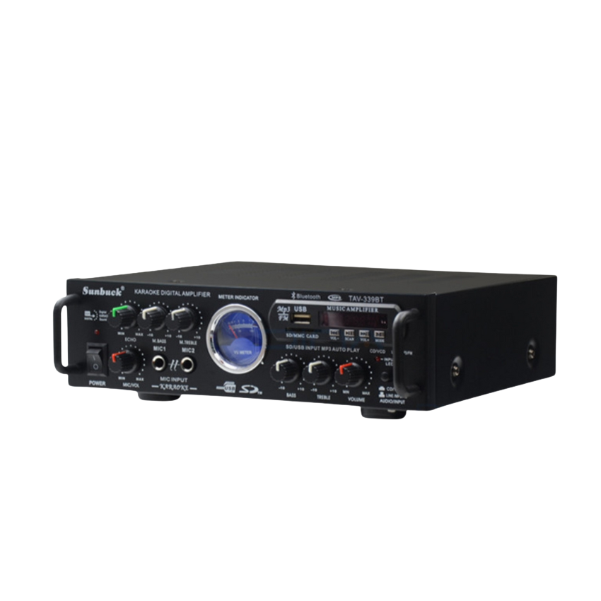 Amply mini Gunssi bluetooth 339BT/12V âm thanh sắc nét-khuyếch đại chất lượng cao-karaoke gia đình